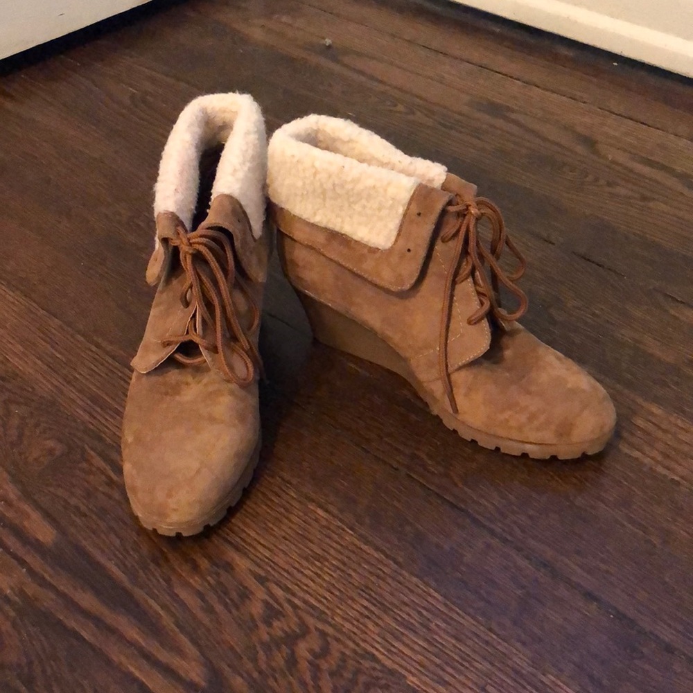 NAUT faux-suede wedge boots